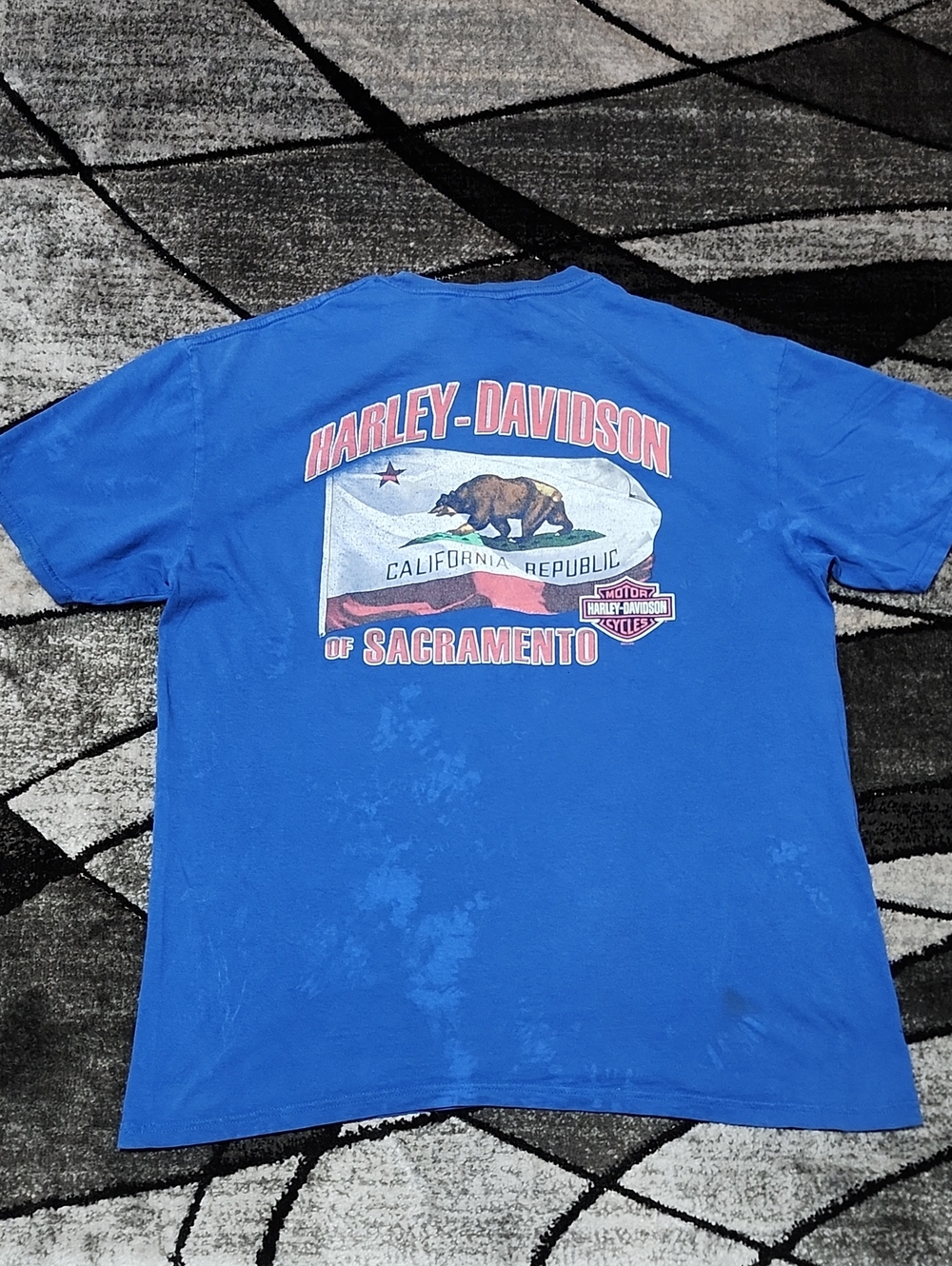 HARLEY DAVIDSON 2013 BLUE ENGINE GRAPHIC COTTON CREW-NECK SACRAMENTO TEE-SHIRT - Picture 10 of 15